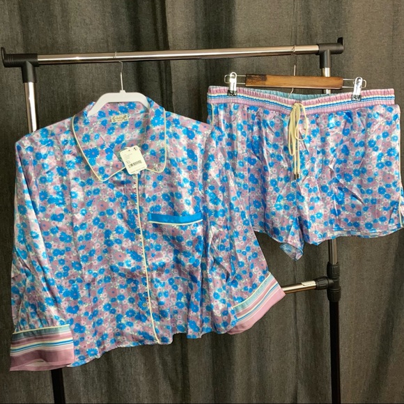 Free People Pillow Talk Silky Satin PJ Pajama Set NEW WITH TAGS - Picture 11 of 14